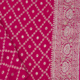 Dark Amaranth Pink Georgette Saree With Banarasi Buttis