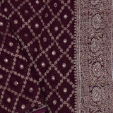 Gondola Brown Georgette Banarasi Saree With Sequins Work