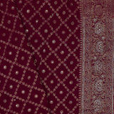 Maroon Georgette Saree With Banarasi Buttis