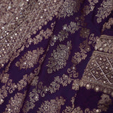 Valentino Purple Georgette Banarasi Saree With Jaal