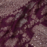 Barossa Purple Georgette Banarasi Saree With Jaal