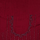 Claret Red Satin Crepe Saree With Sequins Work