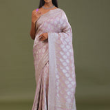 Lilac Banarasi Georgette Embroidery Saree