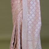 Lilac Banarasi Georgette Embroidery Saree