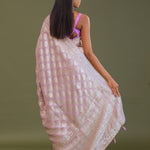 Lilac Banarasi Georgette Embroidery Saree