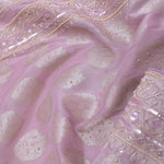 Lilac Banarasi Georgette Embroidery Saree