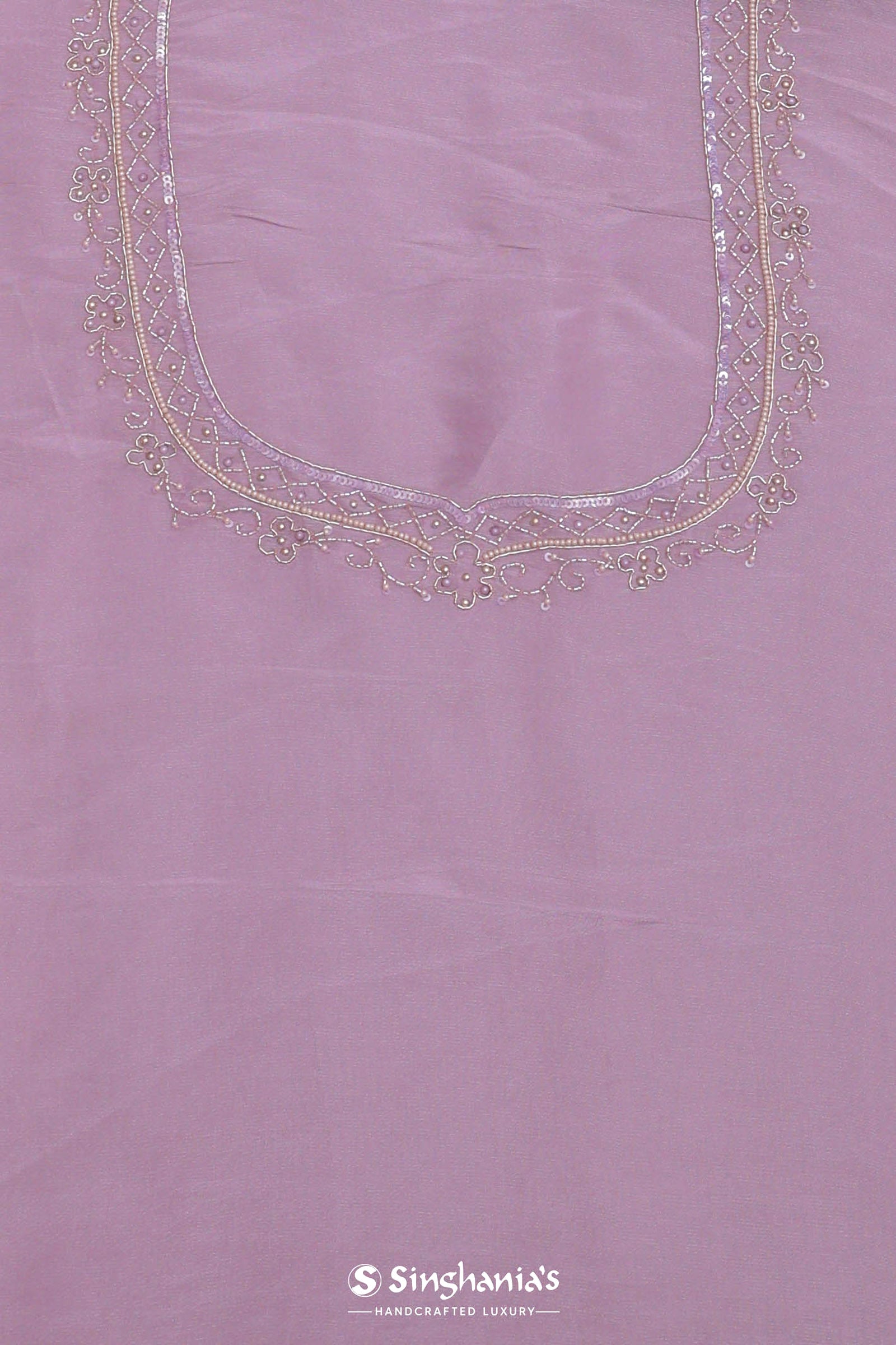 Lilac Banarasi Georgette Embroidery Saree