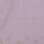 Soft Peach Crushed Organza Embroidery Saree Wth Scallop Border