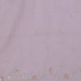 Soft Peach Crushed Organza Embroidery Saree Wth Scallop Border