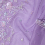 Lilac Tissue Organza Embroidery Saree