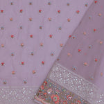 Soft Pink Georgette Embroidery Saree With Scallop Border