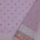 Soft Pink Georgette Embroidery Saree With Scallop Border