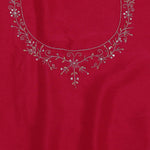 Dark Hot Pink Banarasi Embroidery Saree With Gold Zari Border