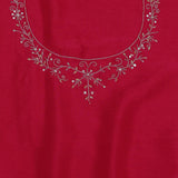 Dark Hot Pink Banarasi Embroidery Saree With Gold Zari Border