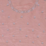 Peach Organza Embriodery Saree With Scallop Border