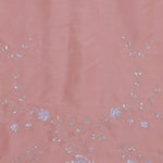 Peachy Pink Embroidery Saree With Scallop Border