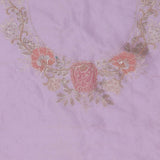 Pink Purple Organza Embroidery Saree With Scallop Border