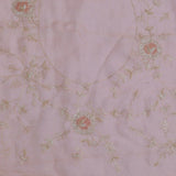 Soft Salmon Pink Organza Embroidery Saree With Scallop Border
