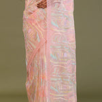 Light Pink Soft Organza Embroidery Saree With Multicolour Thread Work