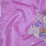 Lavender Soft Silk With Parsi Embroidery