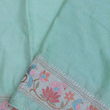 Pistachio Green Organza Saree With Fancy Border