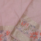 Pastel Pink Crush Tissue Organza Embroidery Saree With Sequins Butti'S