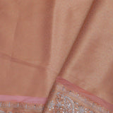 Peach Banarasi Embroidery Saree With Gold Border