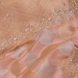 Soft Peach Banarasi Embroidery Saree With Golden Border