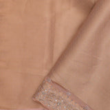 Soft Peach Banarasi Embroidery Saree With Golden Border