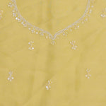Pastel Yellow Organza Embroidery Saree With Scallop Border