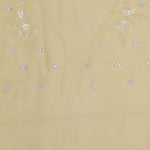 Macaroon Yellow Organza Embroidery Saree With Scallop Border
