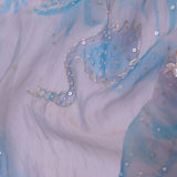 Lilac Organza Saree With Scallop Border