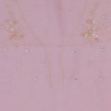 Soft Salmon Pink Organza Embroidery Saree With Scallop Border