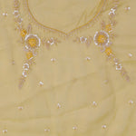 Pale Yellow Organza Embroidery Saree With Scallop Border