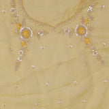 Pale Yellow Organza Embroidery Saree With Scallop Border