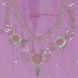 Multi Coloured Organza Embroidery Saree With Scallop Border