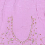 Blush Pink Organza Embroidry Saree With Scallop Border