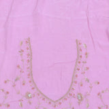 Blush Pink Organza Embroidry Saree With Scallop Border