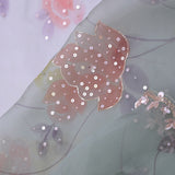 Soft Pale Ice Blue Organza Saree With Scallop Border