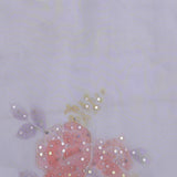 Soft Pale Ice Blue Organza Saree With Scallop Border