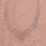 Golden Yellow Organza Embroidery Saree With Scallop Border