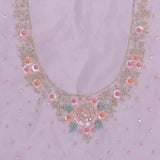 Soft Peach Organza Embroidery Saree With Scallop Border