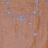 Dark Peach Tissue Embroidery Saree