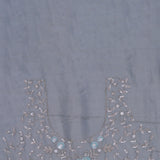 Smokey Gray Georgette Tissue Saree With Fancy Border