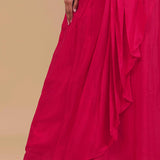 Raspberry Pink Chinon Crepe Indo-Western Set