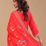 Vibrant Orange Soft Silk Kurta Set
