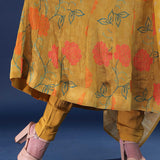 Goldenrod Yellow Chinon Anarkali Set