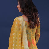 Goldenrod Yellow Chinon Anarkali Set