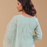 Pale Mint Green Chanderi Silk Kurta Set