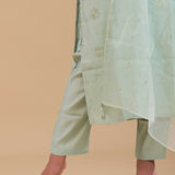 Pale Mint Green Chanderi Silk Kurta Set